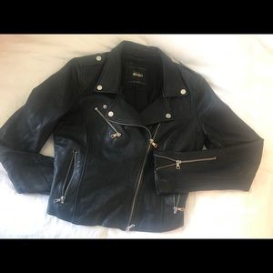 Genuine leather zara classic motorcycle jacket